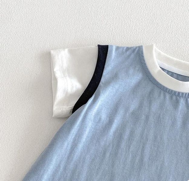 假兩件拼色小狗連身裝 