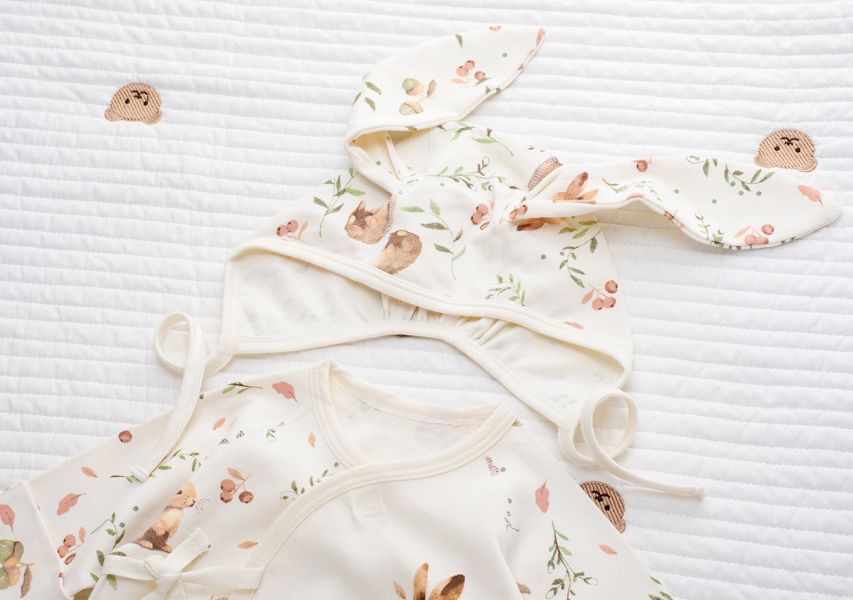 純棉兔子包手側開連身裝 