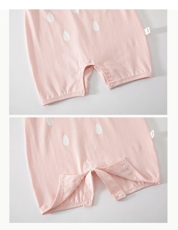 新生兒草莓花瓣領連身裝(2色) 