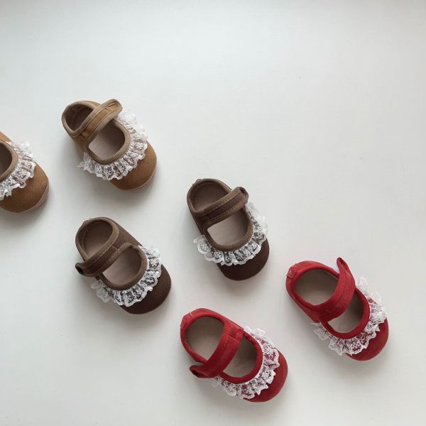 超萌蕾絲花邊平底瑪莉珍鞋 