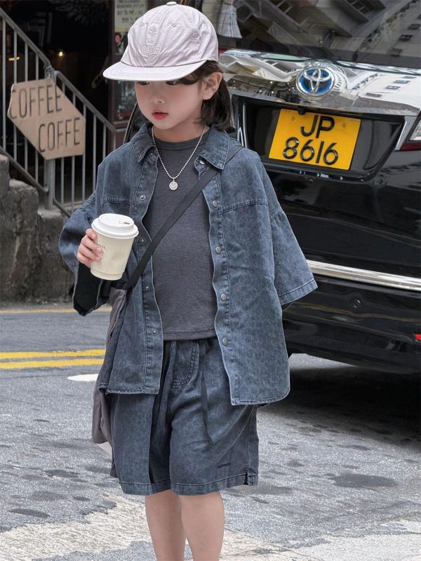 豹紋牛仔休閒兩件式套裝(2色) 