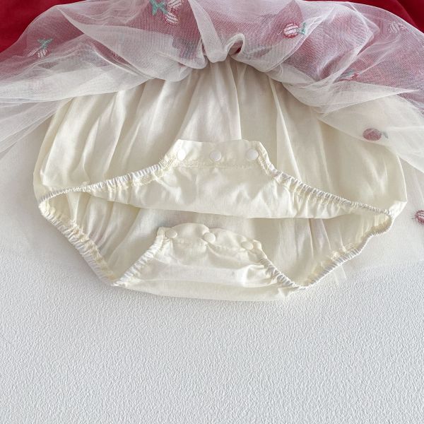 假兩件大蝴蝶結櫻桃包屁裙 