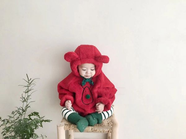聖誕麋鹿毛絨連帽包屁衣 