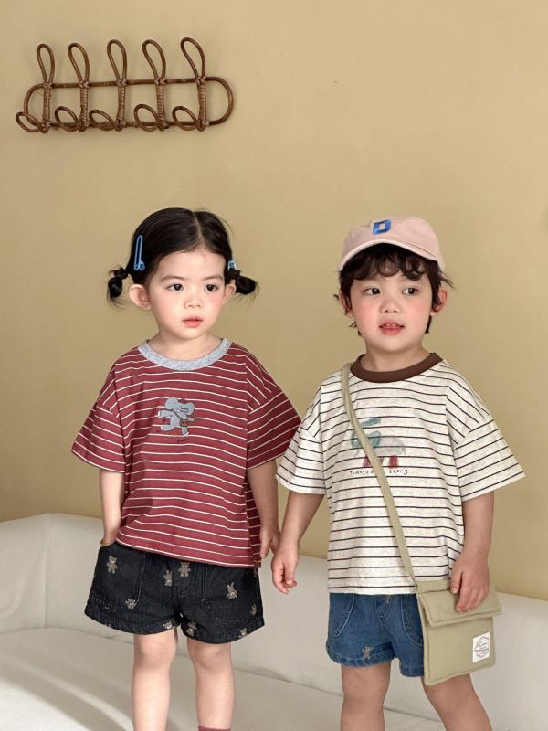 大象印花條紋寬鬆上衣 