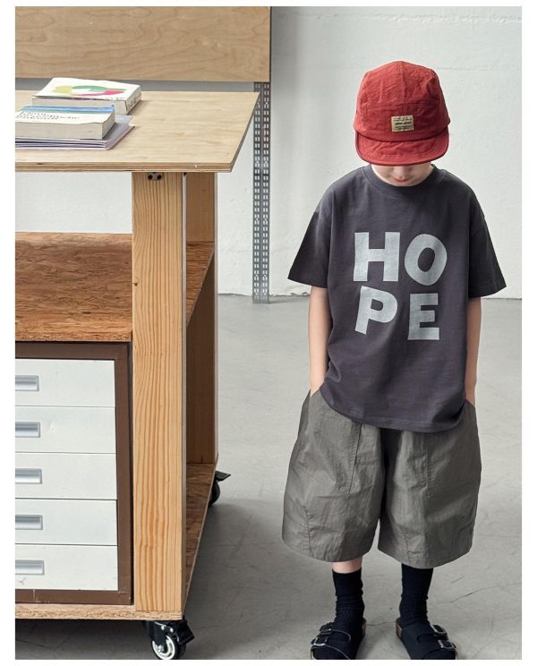 Hope字母素色T恤上衣 