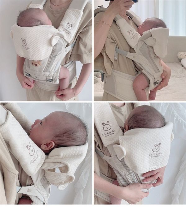 新生兒揹帶純棉防咬口水巾 