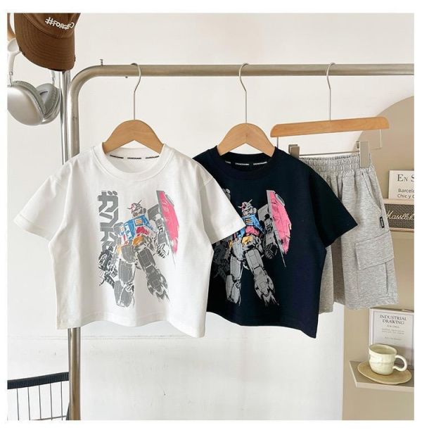 帥氣鋼鐵機器人印花T恤上衣 