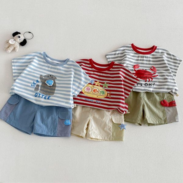 可愛海洋動物娃娃素色短褲 