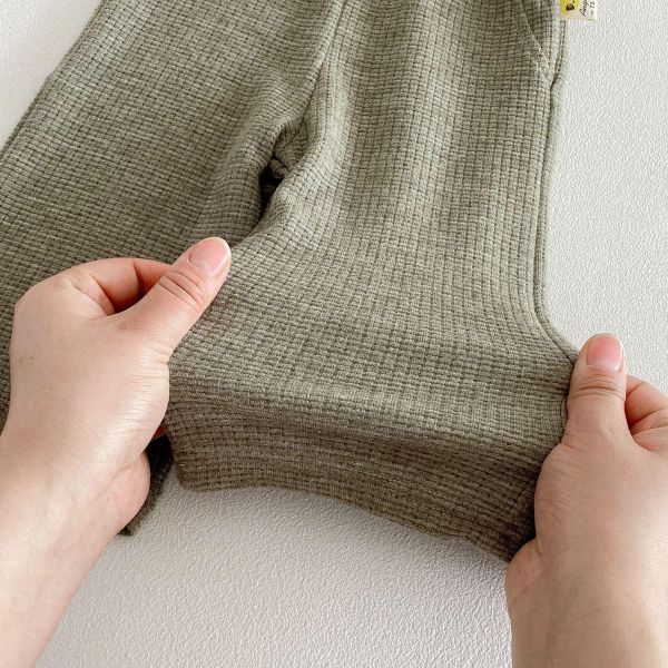 螺紋軟糯上衣/華夫格背心兩件套 