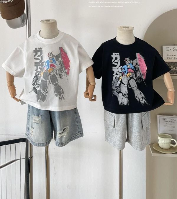 帥氣鋼鐵機器人印花T恤上衣 