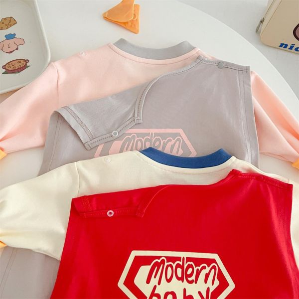 可拆式披風-撞色超人造型連身裝(2色) 