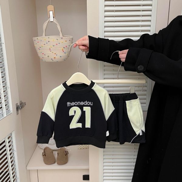 酷帥運動風21撞色兩件套套裝 