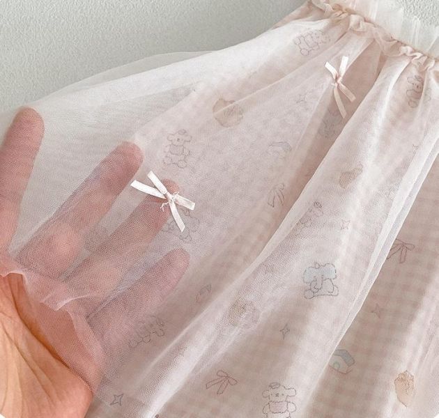 粉甜美網紗拼接包屁裙 