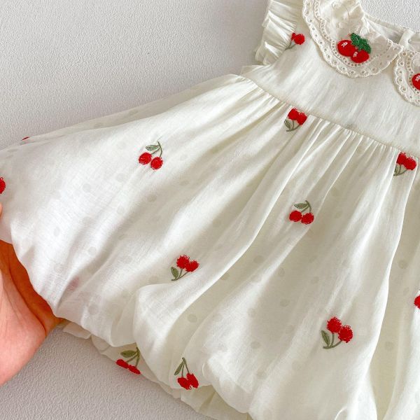 姊妹款櫻桃娃娃領洋裝/包屁衣 