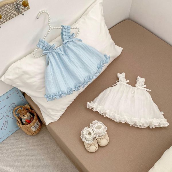 甜美蝴蝶結背帶澎澎上衣 