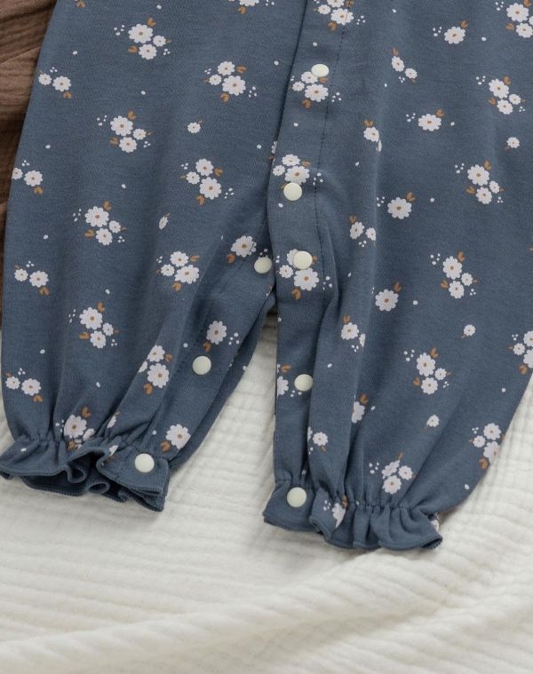 新生兒純棉小雛菊開釦連身裝 