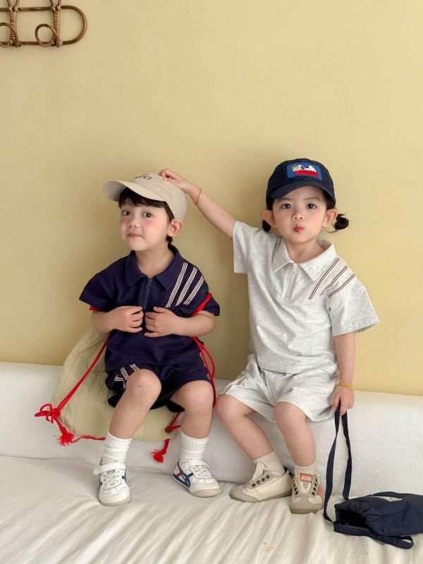 運動風polo斜紋兩件式套裝 