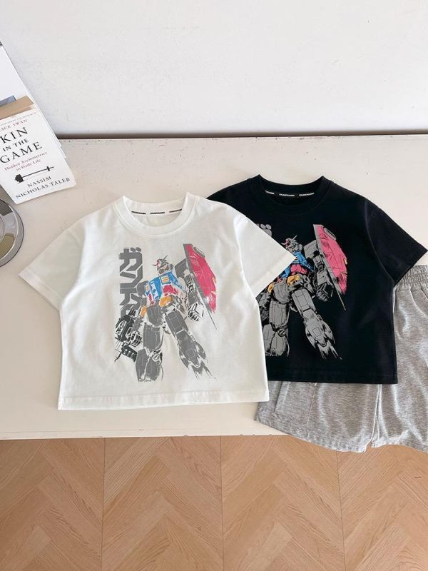 帥氣鋼鐵機器人印花T恤上衣 