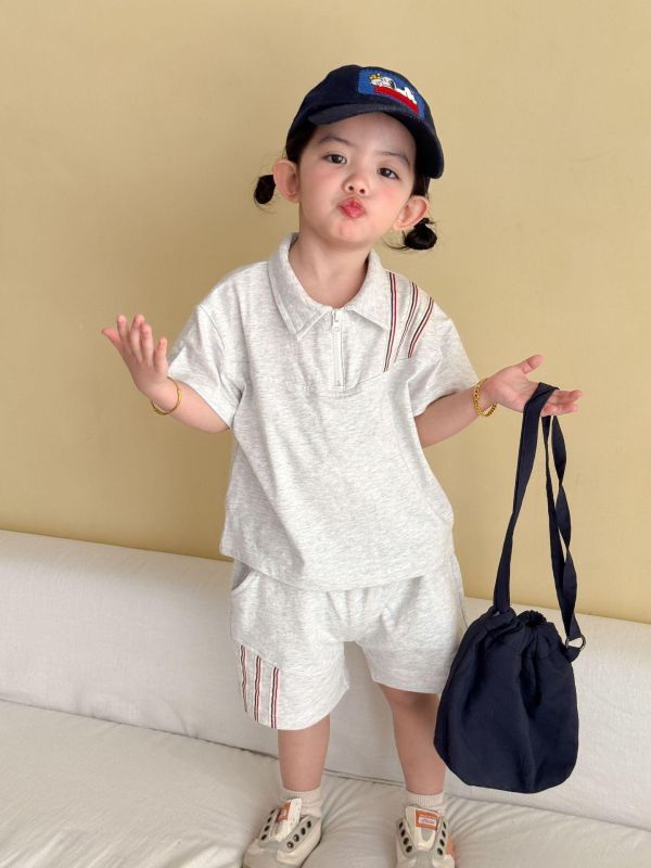 運動風polo斜紋兩件式套裝 