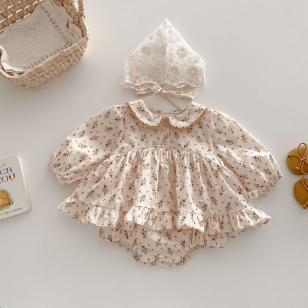 田園氣質碎花開釦包屁裙 