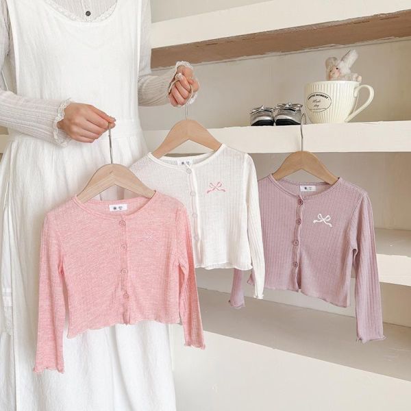 超薄款蝴蝶結防曬針織外套 