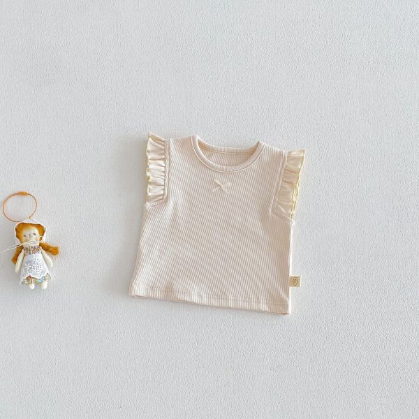 素色木耳邊打底背心 