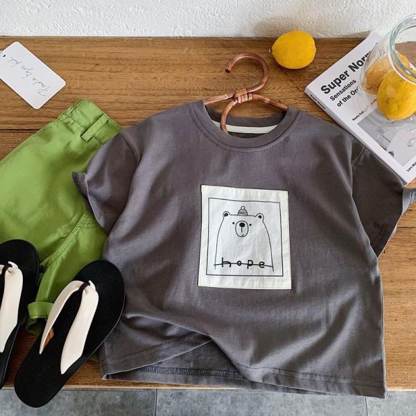 希望小雄布標百搭素T上衣 