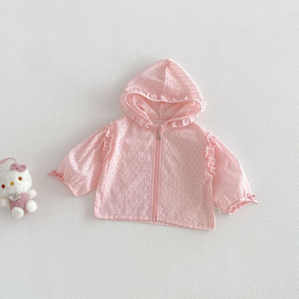 滿版小花木耳邊連帽透氣外套 