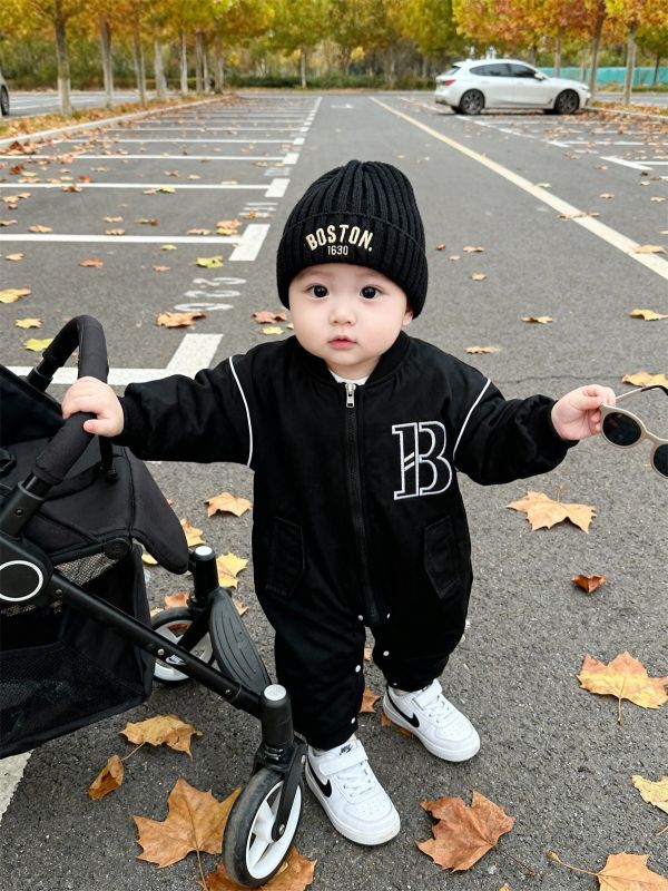 『現貨80cm』雙面兩穿帥氣字母拉鍊連身裝 