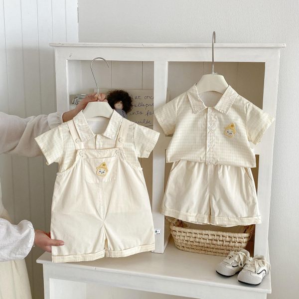 星星人格紋極簡襯衫/套裝/吊帶褲 