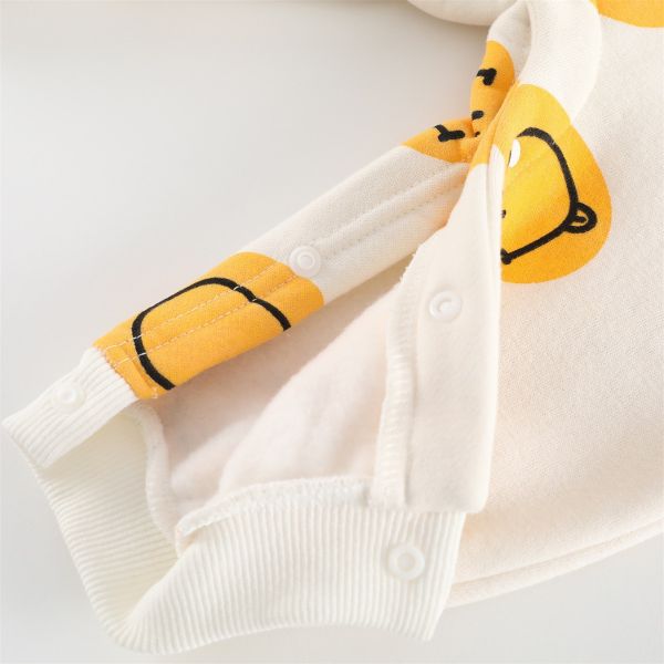 『現貨80cm』滿版可愛笑臉加厚連身裝 