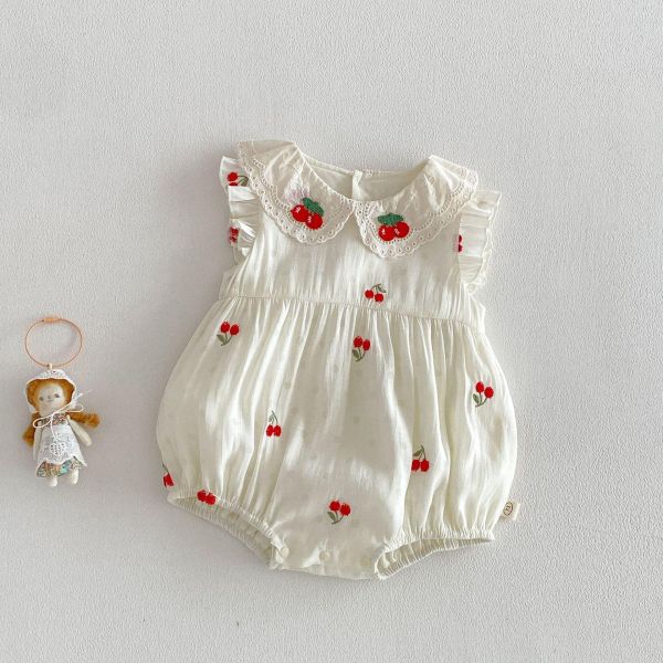 姊妹款櫻桃娃娃領洋裝/包屁衣 