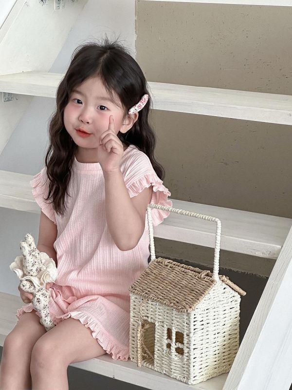 素色荷葉邊透氣可外穿居家套裝(6色) 