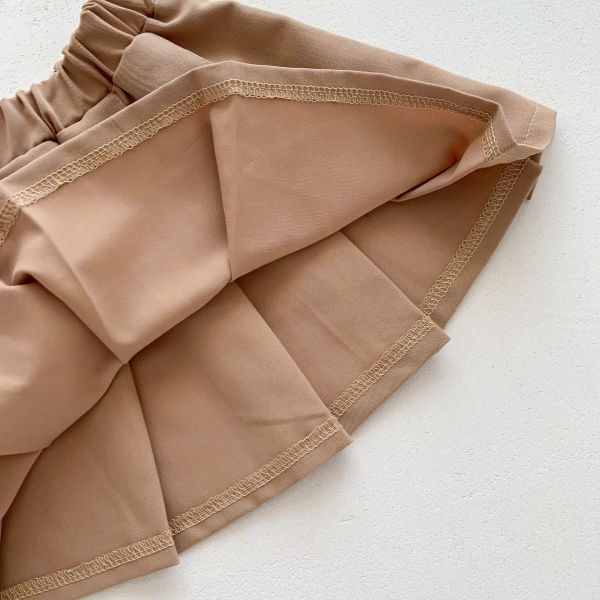 男女童小熊polo上衣+短褲/百褶裙 