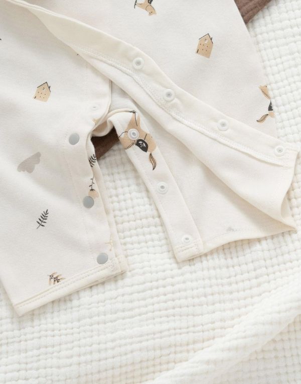 新生兒搖搖馬純棉側開包屁衣/連身裝 