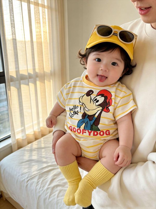 可愛高飛條紋寬鬆包屁衣(2色) 