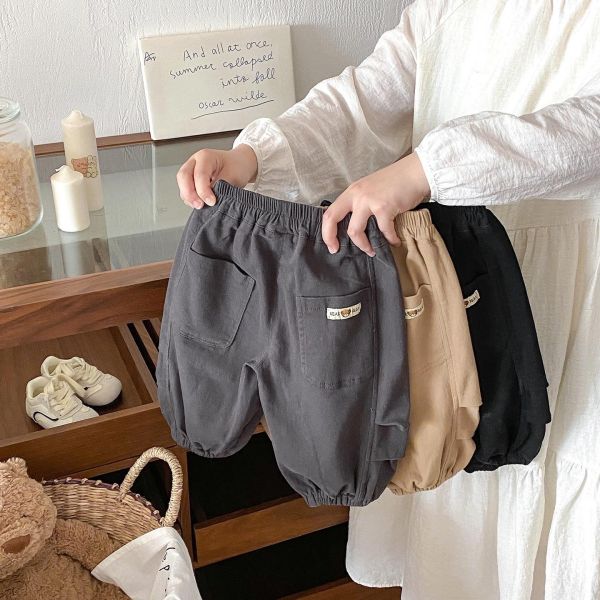 百搭素色小標素色束口褲 