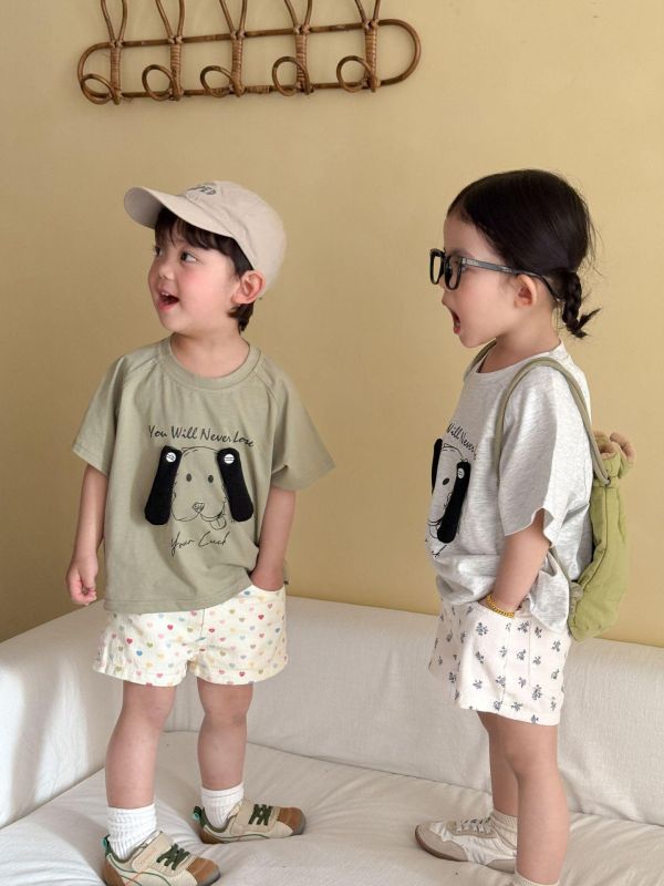 立體狗狗耳朵素色T恤上衣 