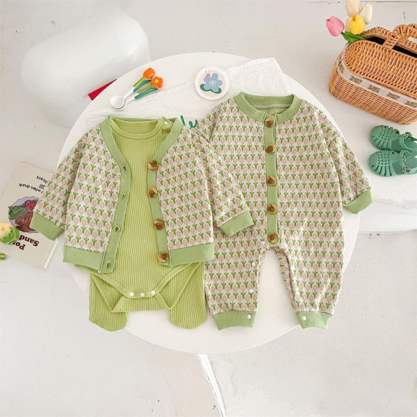 鬱金香開釦針織連身裝 