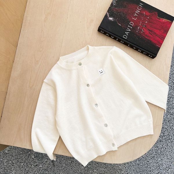 百搭薄款布標針織外套 