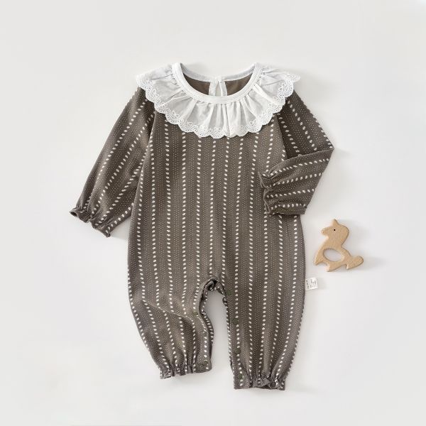 新生兒蕾絲領開釦連身裝(7款) 