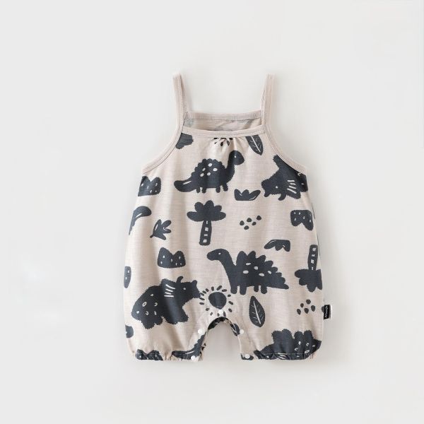 牛奶棉薄款彈力細肩連身裝 