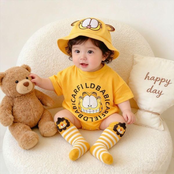 加菲貓彈力包屁衣/造型帽 