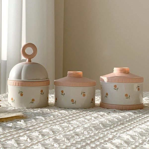 韓風超美三層外出奶粉盒 