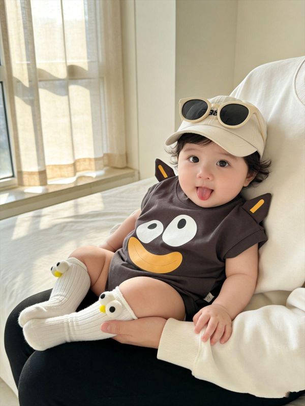 丑萌調皮搗蛋大眼寬鬆包屁衣 