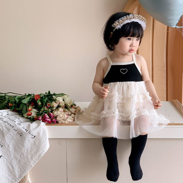 愛心薄款針織網紗包屁裙 