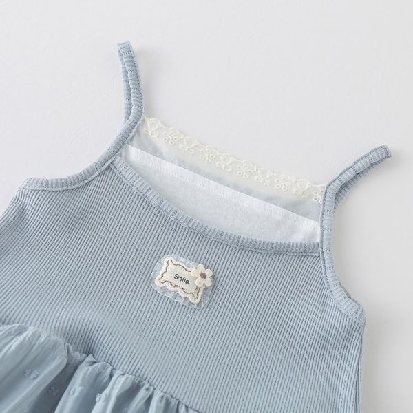 假兩件拼接澎澎連身裙 