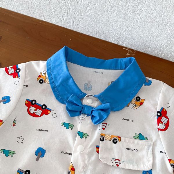 滿版小汽車領結連身裝 