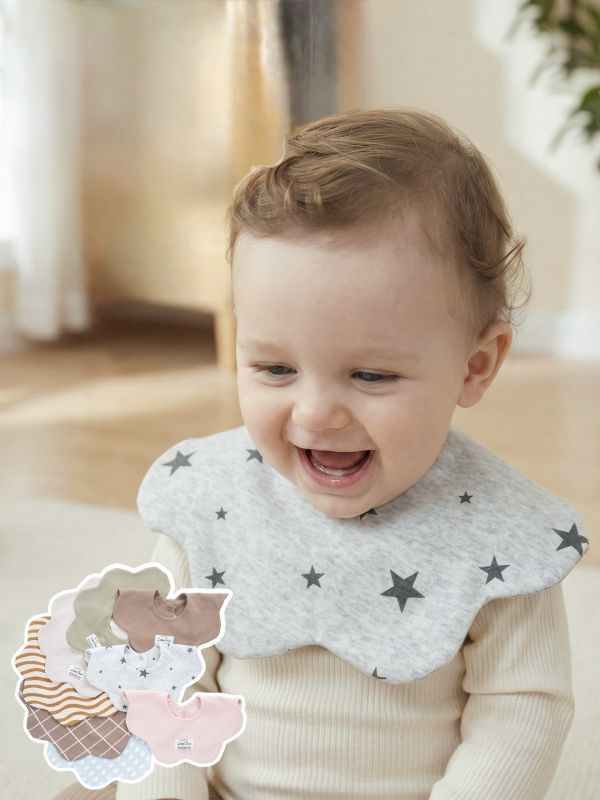 純棉360度花瓣形吸水口水巾圍兜 