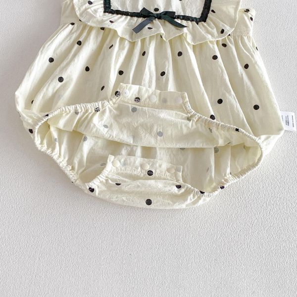 娃娃方領點點/格紋甜美包屁衣 